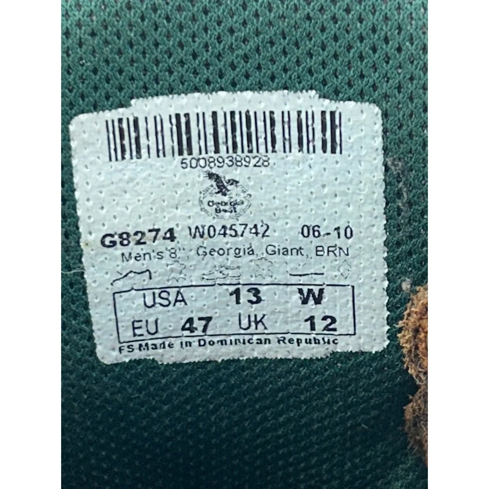 Georgia Boot Georgia Giant G8274 Men Sz 13W Brown Leather 8 Inch Work Boots‎